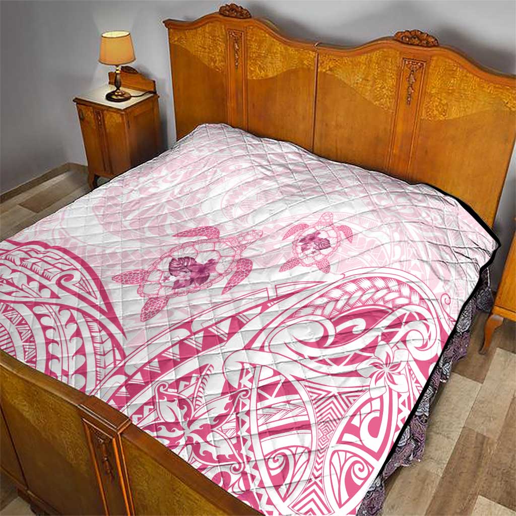 Pink White Polynesia Floral Sea Turtle Quilt LT14 - Polynesian Pride