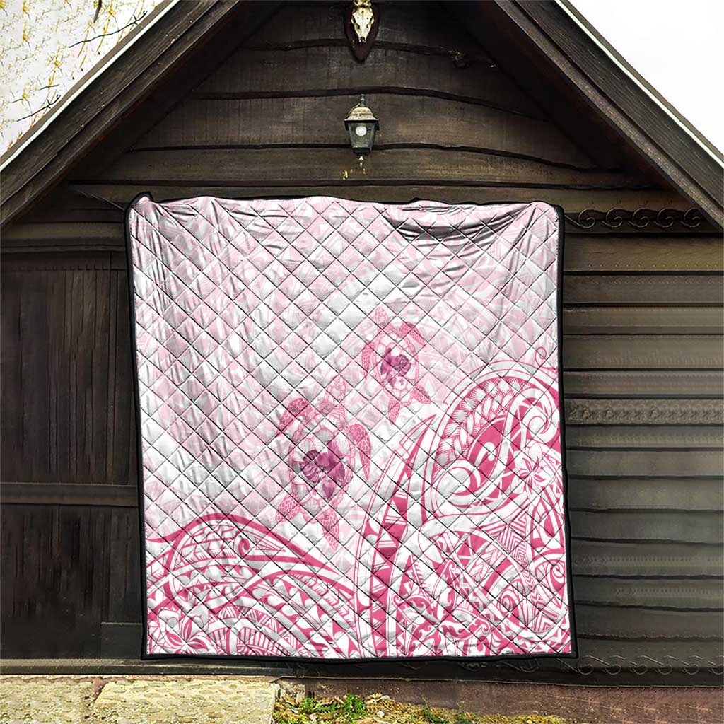 Pink White Polynesia Floral Sea Turtle Quilt LT14 - Polynesian Pride