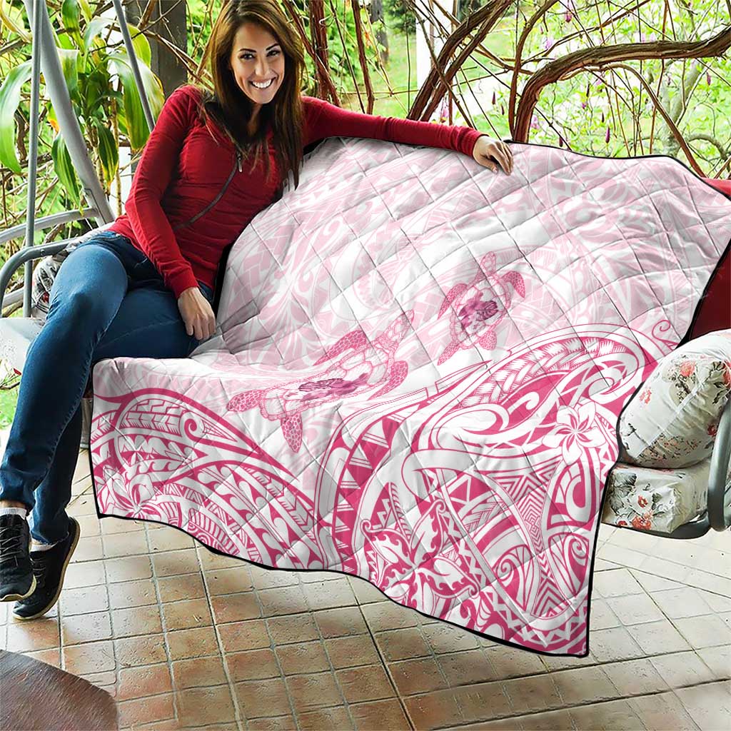 Pink White Polynesia Floral Sea Turtle Quilt LT14 - Polynesian Pride