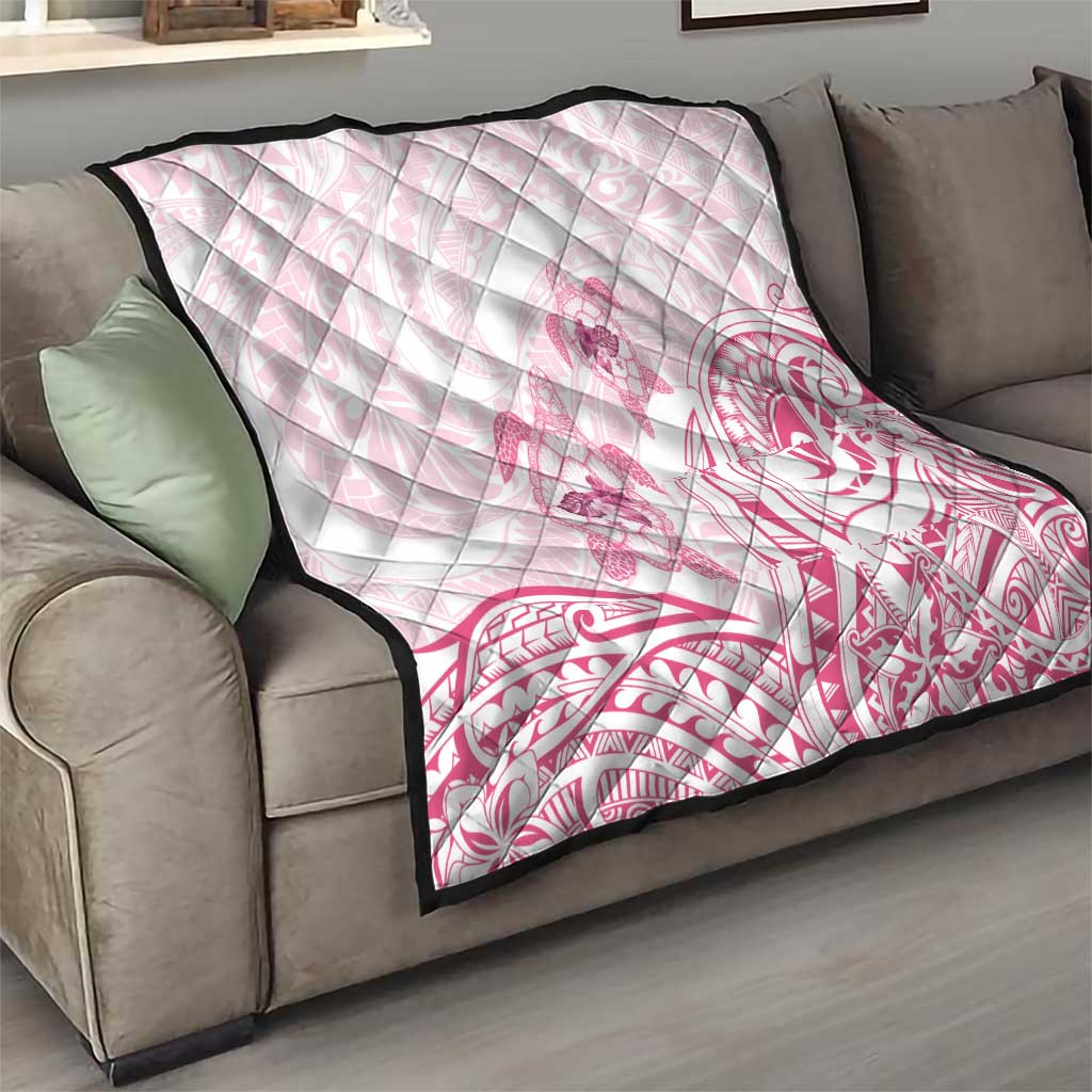 Pink White Polynesia Floral Sea Turtle Quilt LT14 - Polynesian Pride