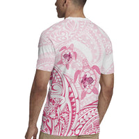 Pink White Polynesia Floral Sea Turtle Rugby Jersey LT14 - Polynesian Pride