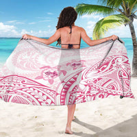 Pink White Polynesia Floral Sea Turtle Sarong LT14 - Polynesian Pride