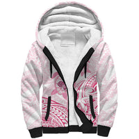 Pink White Polynesia Floral Sea Turtle Sherpa Hoodie LT14 Unisex White - Polynesian Pride