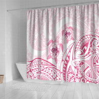 Pink White Polynesia Floral Sea Turtle Shower Curtain LT14 - Polynesian Pride
