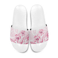 Pink White Polynesia Floral Sea Turtle Slide Sandals LT14 White - Polynesian Pride