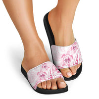 Pink White Polynesia Floral Sea Turtle Slide Sandals LT14 - Polynesian Pride