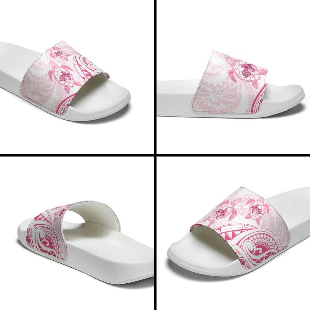 Pink White Polynesia Floral Sea Turtle Slide Sandals LT14 - Polynesian Pride
