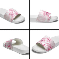 Pink White Polynesia Floral Sea Turtle Slide Sandals LT14 - Polynesian Pride
