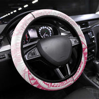 Pink White Polynesia Floral Sea Turtle Steering Wheel Cover LT14 Universal Fit White - Polynesian Pride