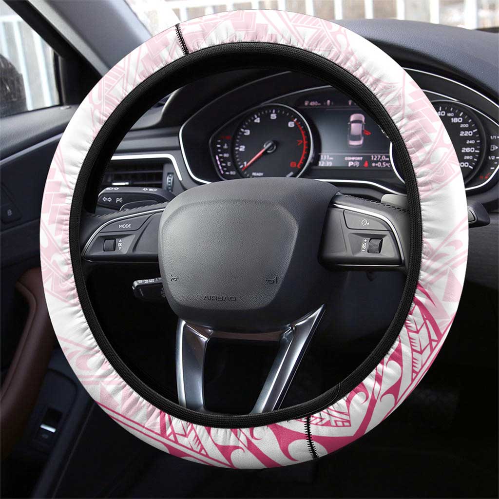 Pink White Polynesia Floral Sea Turtle Steering Wheel Cover LT14 - Polynesian Pride