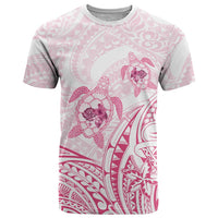 Pink White Polynesia Floral Sea Turtle T Shirt - Polynesian Pride