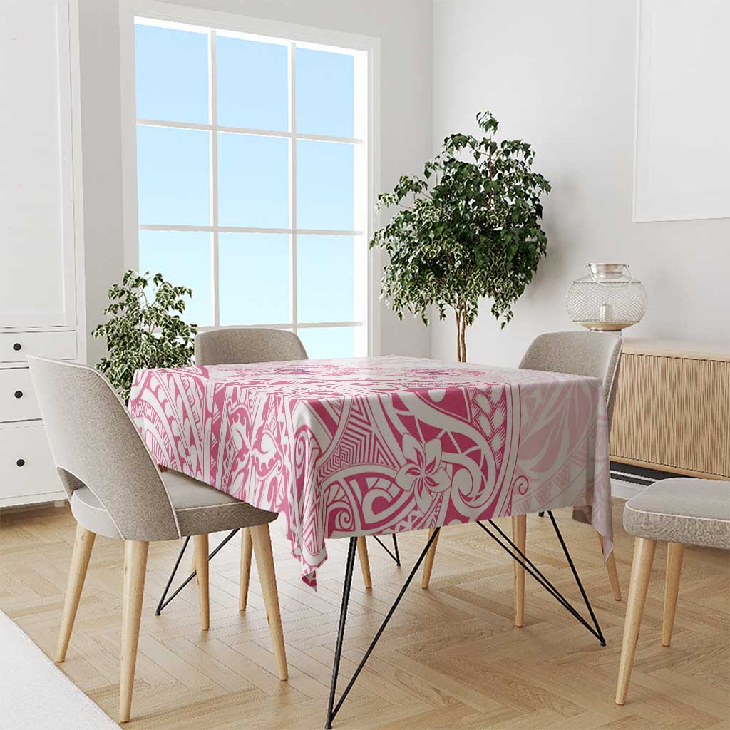 Pink White Polynesia Floral Sea Turtle Tablecloth LT14 - Polynesian Pride