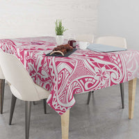 Pink White Polynesia Floral Sea Turtle Tablecloth LT14 - Polynesian Pride