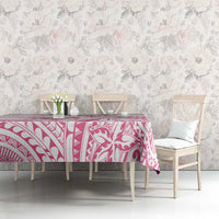 Pink White Polynesia Floral Sea Turtle Tablecloth LT14 - Polynesian Pride