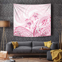 Pink White Polynesia Floral Sea Turtle Tapestry LT14 White - Polynesian Pride
