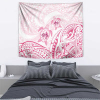 Pink White Polynesia Floral Sea Turtle Tapestry LT14 - Polynesian Pride
