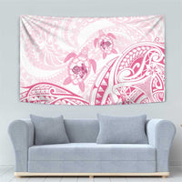 Pink White Polynesia Floral Sea Turtle Tapestry LT14 - Polynesian Pride