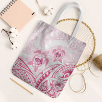 Pink White Polynesia Floral Sea Turtle Tote Bag - Polynesian Pride