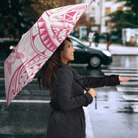 Pink White Polynesia Floral Sea Turtle Umbrella - Polynesian Pride