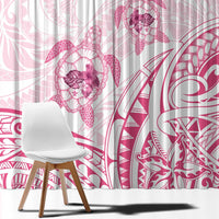 Pink White Polynesia Floral Sea Turtle Window Curtain LT14 - Polynesian Pride