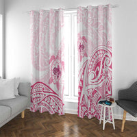 Pink White Polynesia Floral Sea Turtle Window Curtain LT14 With Grommets White - Polynesian Pride
