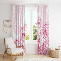 Pink White Polynesia Floral Sea Turtle Window Curtain LT14 - Polynesian Pride