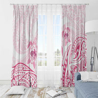 Pink White Polynesia Floral Sea Turtle Window Curtain LT14 - Polynesian Pride