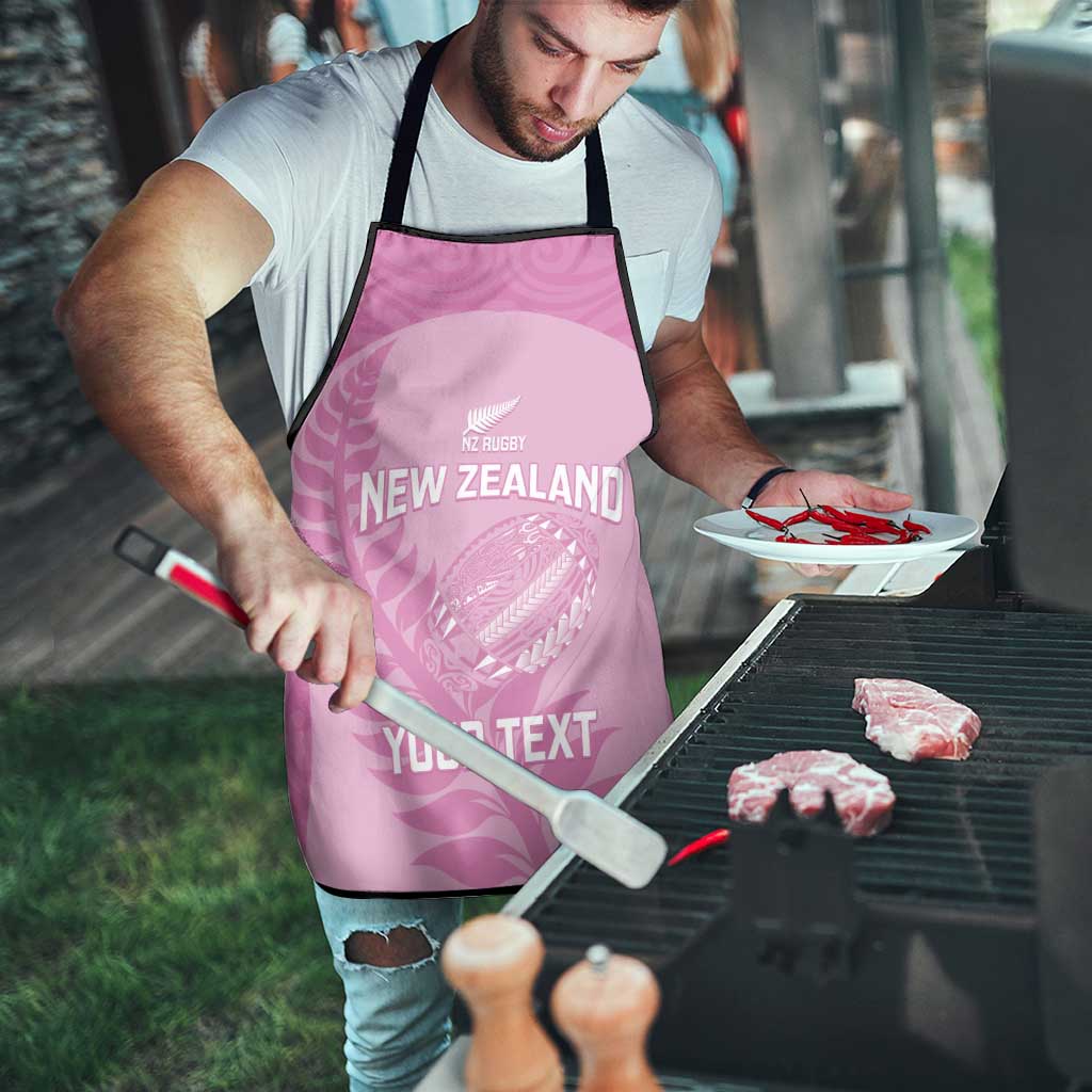 Custom New Zealand Silver Fern Rugby 2025 Apron All Black Aotearoa Maori Pink - Polynesian Pride