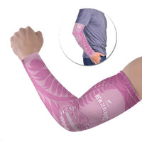 Custom New Zealand Silver Fern Rugby 2025 Arm Sleeves All Black Aotearoa Maori Pink - Polynesian Pride
