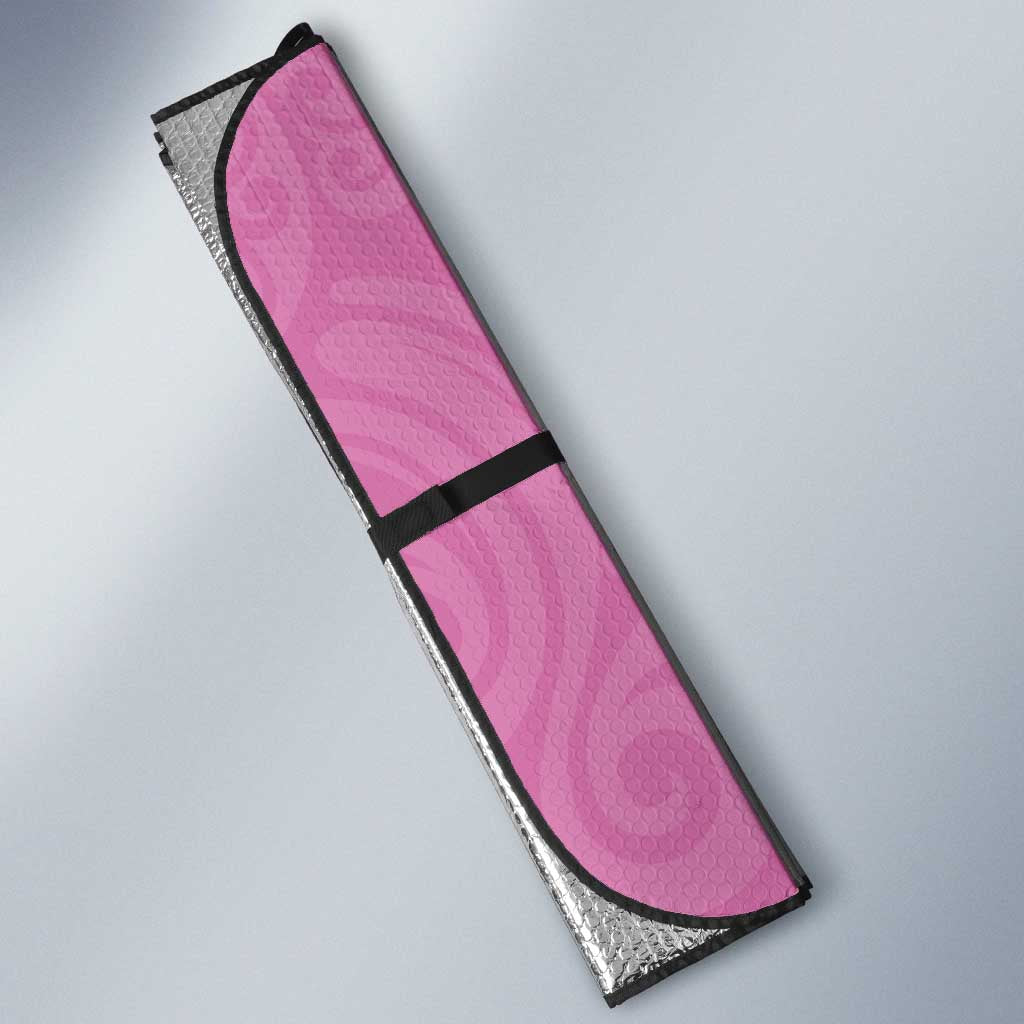 Custom New Zealand Silver Fern Rugby 2025 Auto Sun Shade All Black Aotearoa Maori Pink - Polynesian Pride