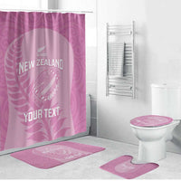Custom New Zealand Silver Fern Rugby 2025 Bathroom Set All Black Aotearoa Maori Pink - Polynesian Pride