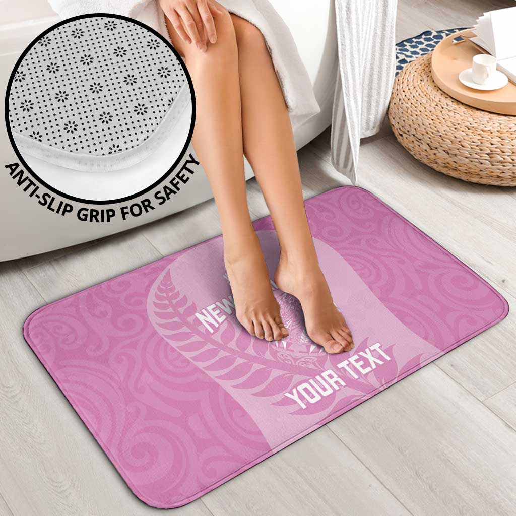 Custom New Zealand Silver Fern Rugby 2025 Bathroom Set All Black Aotearoa Maori Pink - Polynesian Pride