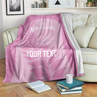 Custom New Zealand Silver Fern Rugby 2025 Blanket All Black Aotearoa Maori Pink LT14 Pink - Polynesian Pride