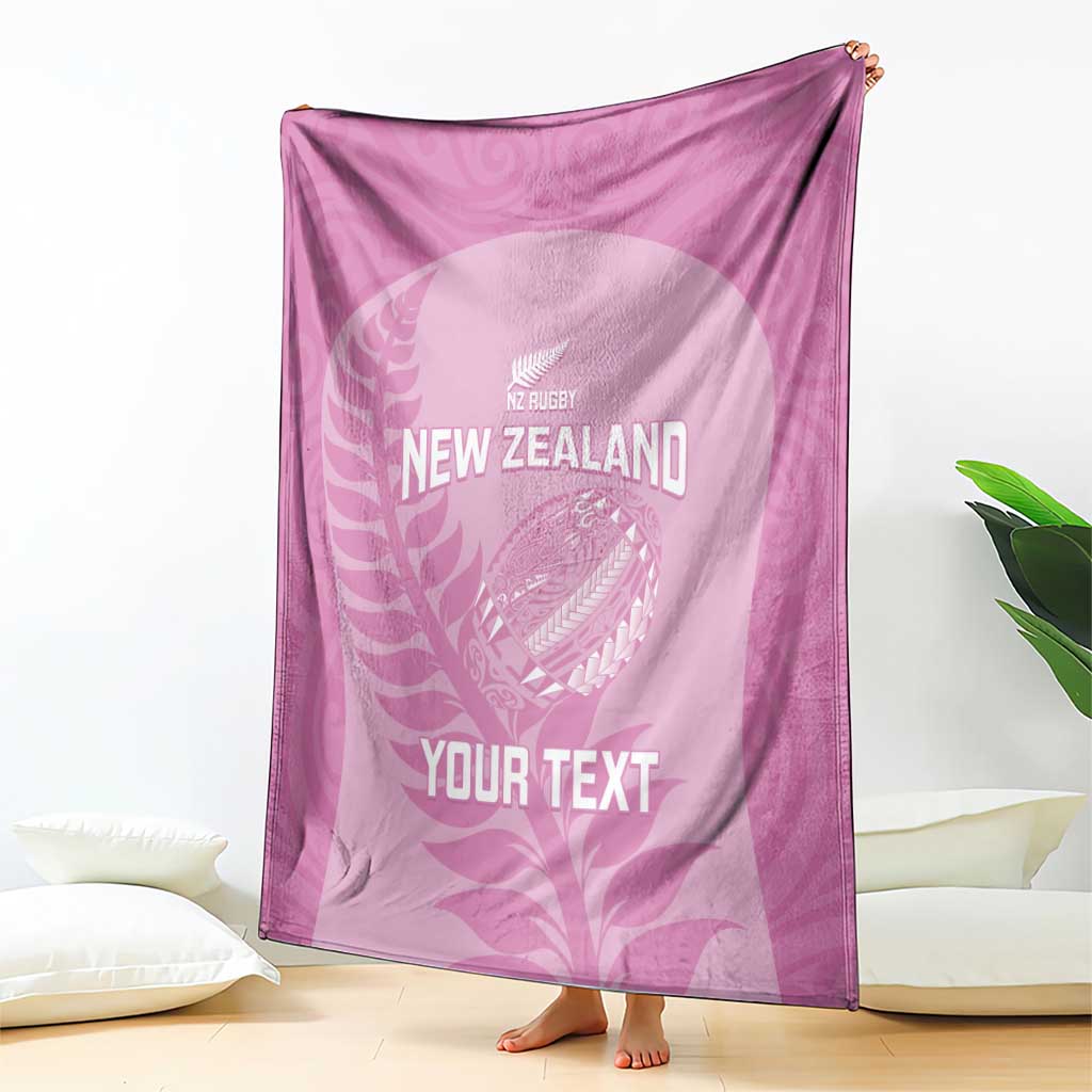 Custom New Zealand Silver Fern Rugby 2025 Blanket All Black Aotearoa Maori Pink LT14 - Polynesian Pride