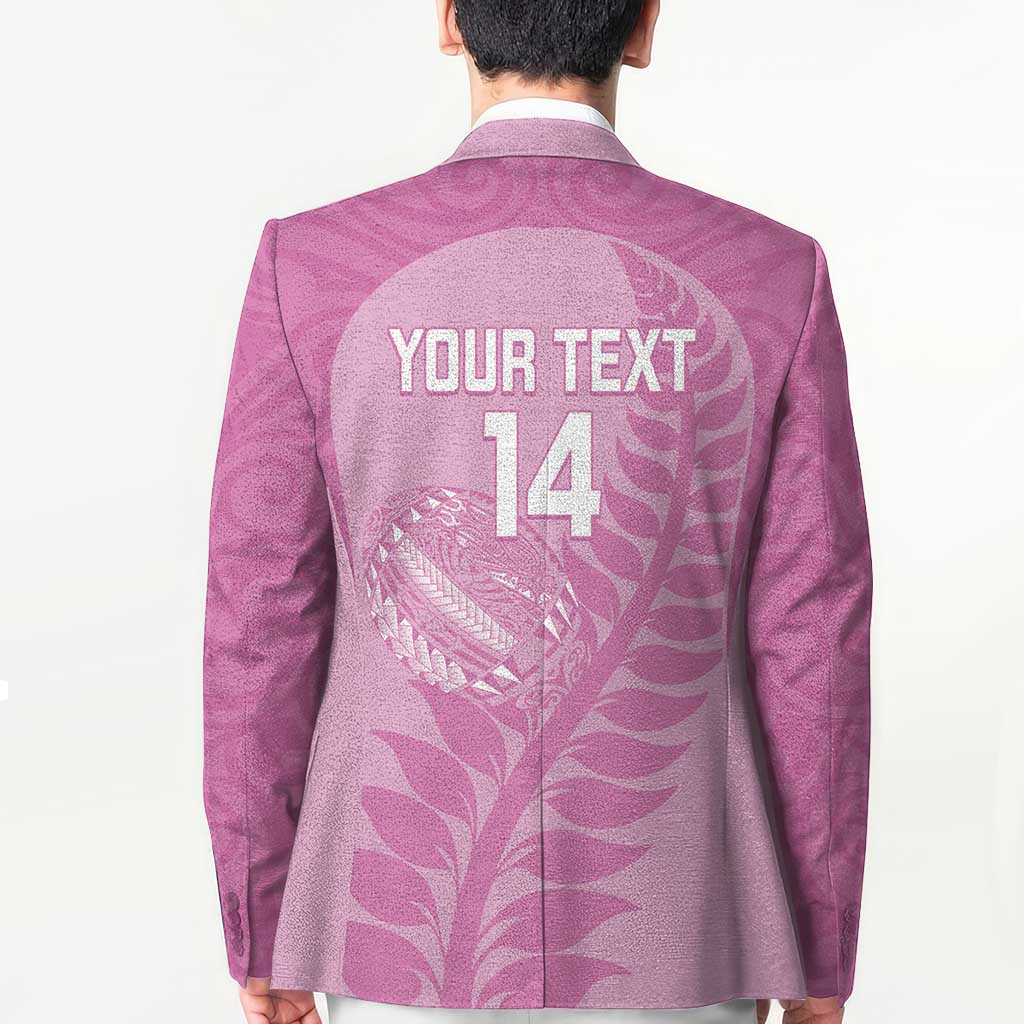 Custom New Zealand Silver Fern Rugby 2025 Blazer All Black Aotearoa Maori Pink - Polynesian Pride