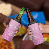 Custom New Zealand Silver Fern Rugby 2025 4 in 1 Can Cooler Tumbler All Black Aotearoa Maori Pink LT14 - Polynesian Pride