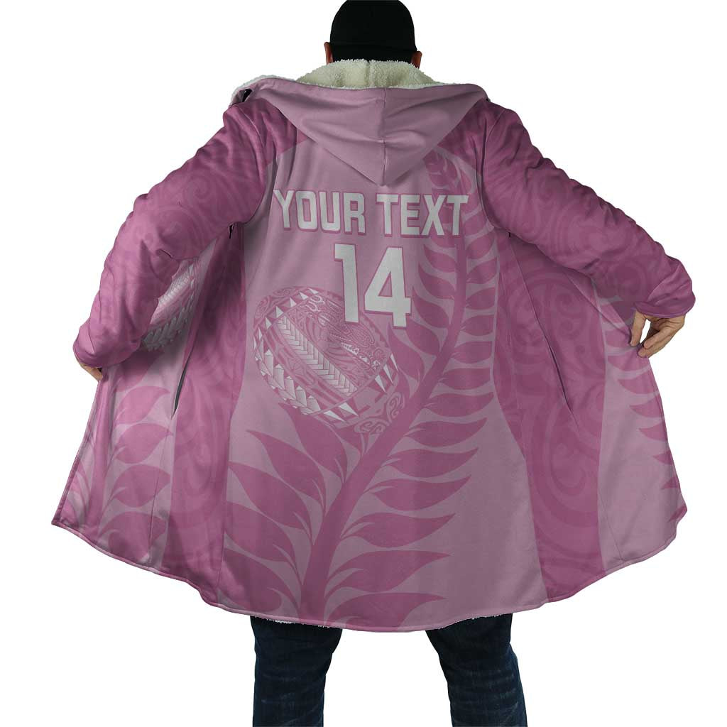 Custom New Zealand Silver Fern Rugby 2025 Cloak All Black Aotearoa Maori Pink - Polynesian Pride