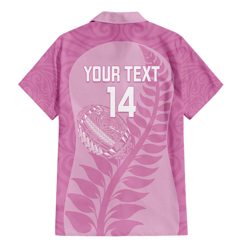 Custom New Zealand Silver Fern Rugby 2025 Family Matching Mermaid Dress and Hawaiian Shirt All Black Aotearoa Maori Pink