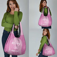 Custom New Zealand Silver Fern Rugby 2025 Grocery Bag All Black Aotearoa Maori Pink LT14 - Polynesian Pride