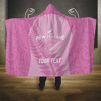 Custom New Zealand Silver Fern Rugby 2025 Hooded Blanket All Black Aotearoa Maori Pink LT14 - Polynesian Pride