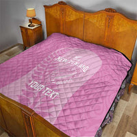 Custom New Zealand Silver Fern Rugby 2025 Quilt All Black Aotearoa Maori Pink LT14 - Polynesian Pride