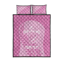 Custom New Zealand Silver Fern Rugby 2025 Quilt Bed Set All Black Aotearoa Maori Pink LT14 - Polynesian Pride