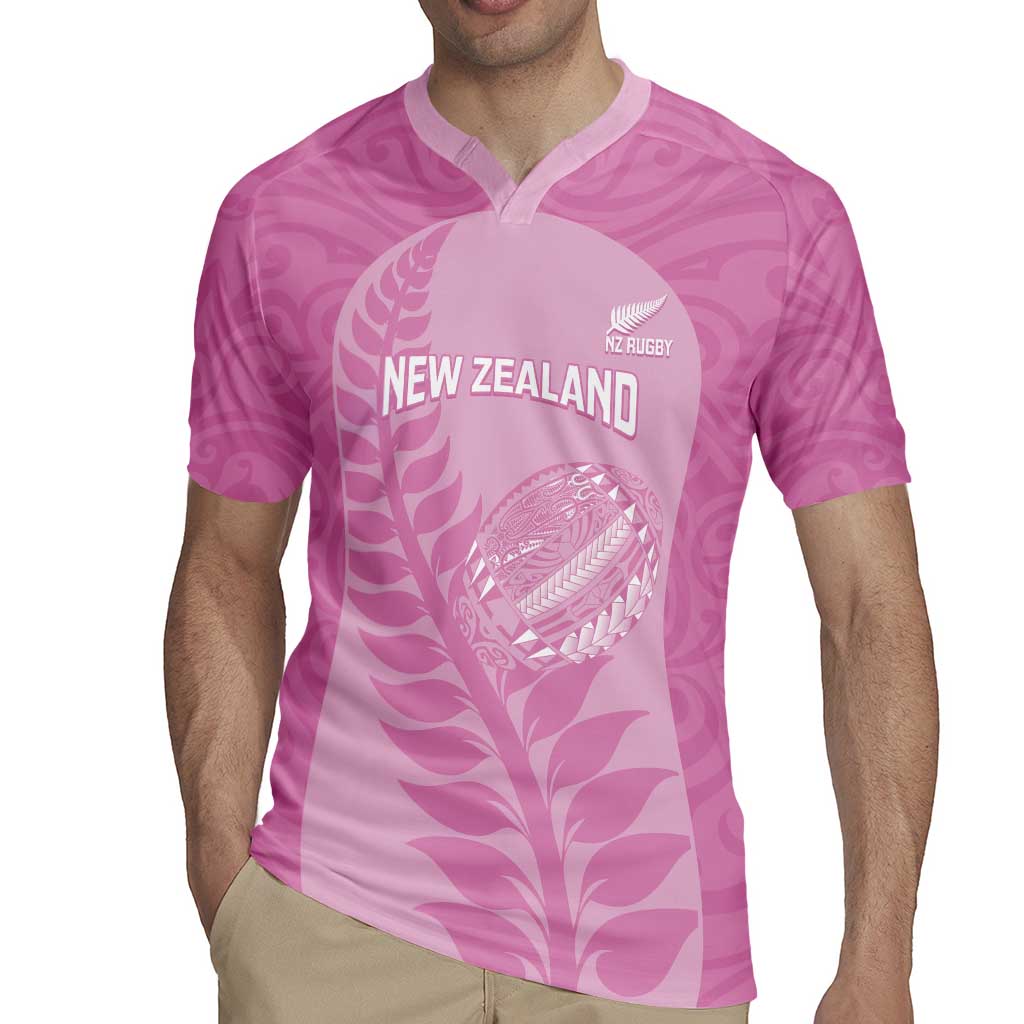 Custom New Zealand Silver Fern Rugby 2025 Rugby Jersey All Black Aotearoa Maori Pink LT14 - Polynesian Pride