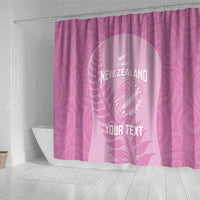 Custom New Zealand Silver Fern Rugby 2025 Shower Curtain All Black Aotearoa Maori Pink LT14 - Polynesian Pride