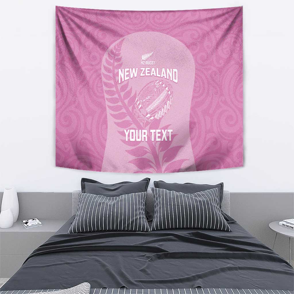 Custom New Zealand Silver Fern Rugby 2025 Tapestry All Black Aotearoa Maori Pink LT14 - Polynesian Pride