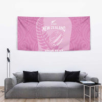 Custom New Zealand Silver Fern Rugby 2025 Tapestry All Black Aotearoa Maori Pink LT14 - Polynesian Pride