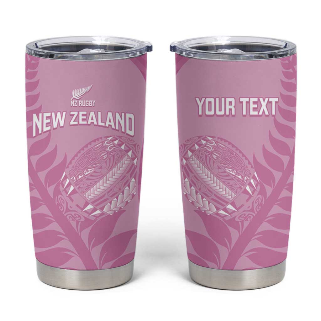Custom New Zealand Silver Fern Rugby 2025 Tumbler Cup All Black Aotearoa Maori Pink LT14 Pink - Polynesian Pride