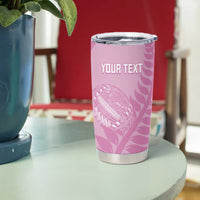 Custom New Zealand Silver Fern Rugby 2025 Tumbler Cup All Black Aotearoa Maori Pink