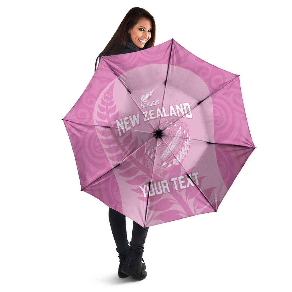 Custom New Zealand Silver Fern Rugby 2025 Umbrella All Black Aotearoa Maori Pink - Polynesian Pride