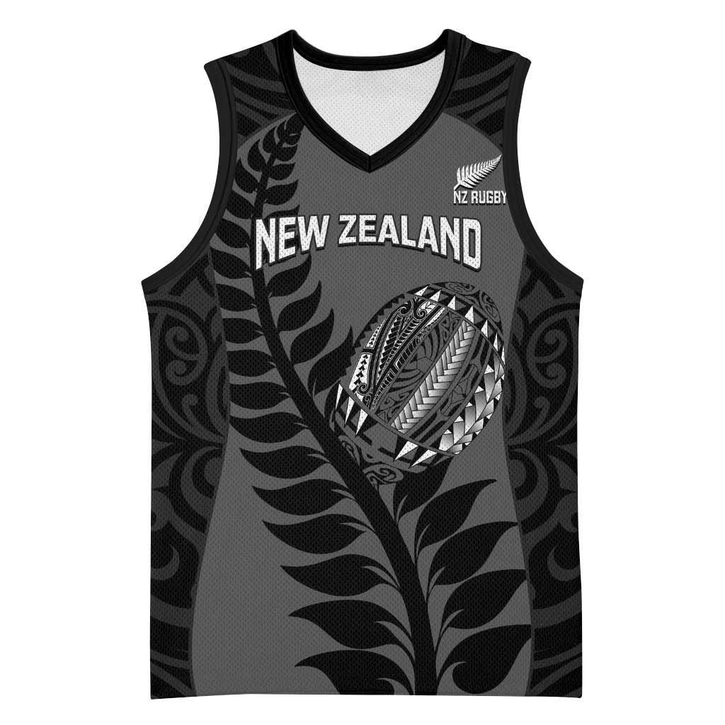 Custom New Zealand Silver Fern Rugby 2025 Basketball Jersey Go Champions Aotearoa Maori Black - Polynesian Pride